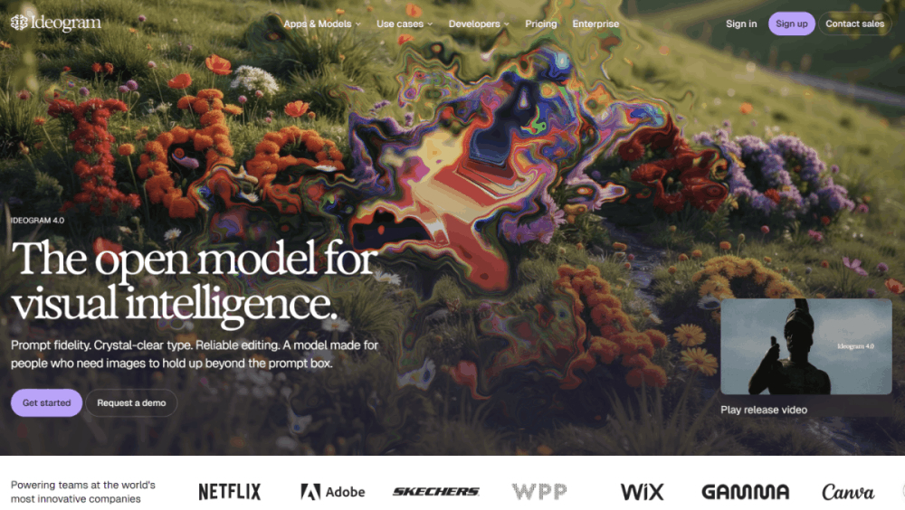 Ideogram AI image generation platform for visual design and typography