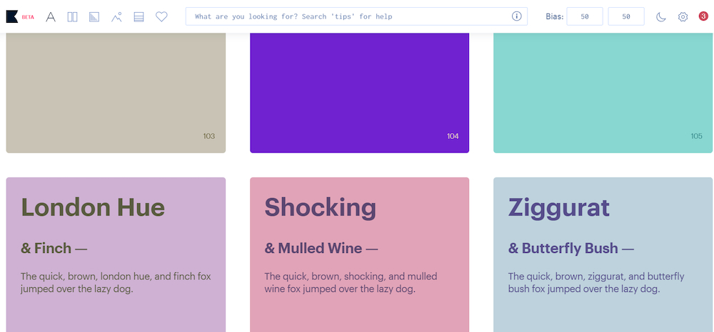 Khroma AI color palette and color combination generator