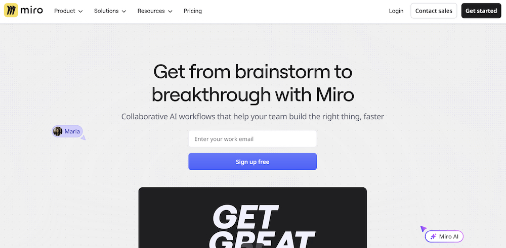 Miro AI collaborative brainstorming and visual workspace